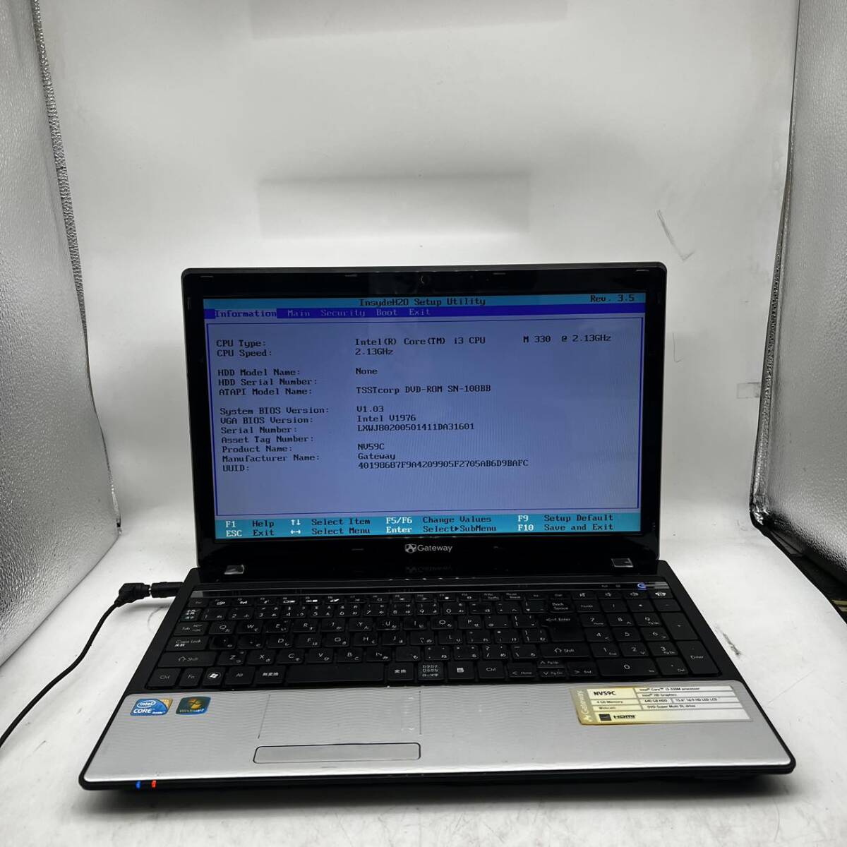 Gateway/NEW90/Core i3-M330/15.6インチ/DVD拍卖