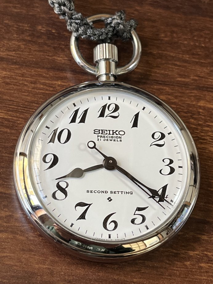 ● SEIKO Precision 懐中時計 SECOND STTING 秒針規制あり ●拍卖