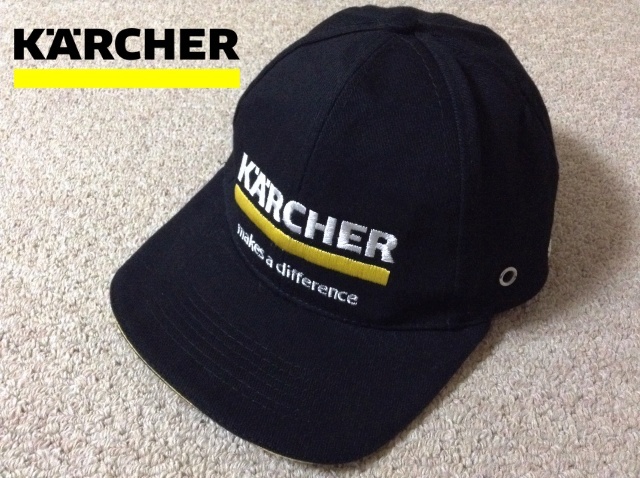 ★展示品★非売品 ケルヒャー 刺繍ロゴ キャップ コットン 黒 ブラック ドイツ 世界規格 高圧洗浄機 帽子 KARCHER拍卖