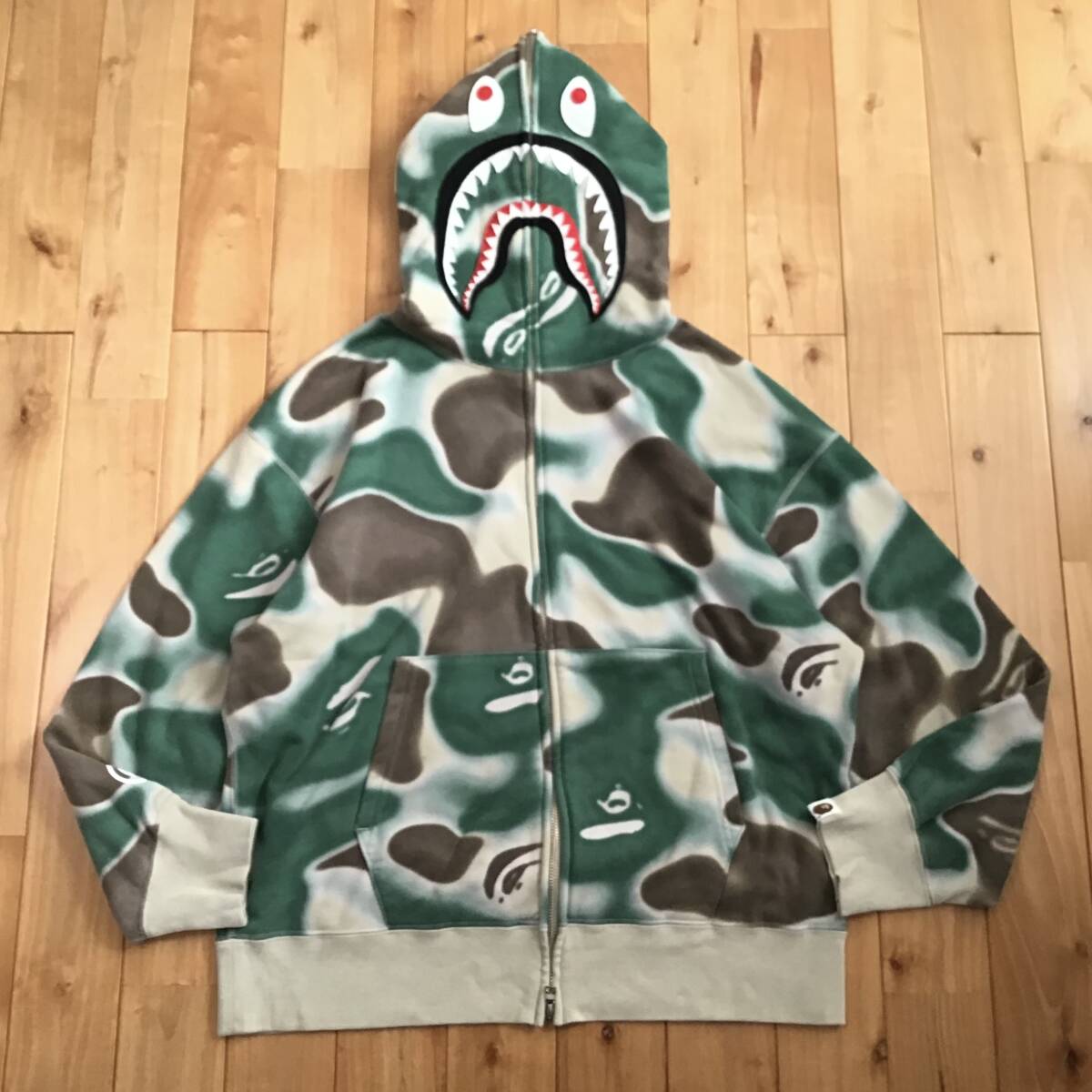 BAPE LIQUID CAMO SHARK FULL ZIP HOODIE Mサイズ shark full zip hoodie a bathing ape エイプ ベイプ シャーク パーカー 迷彩 jyi8拍卖