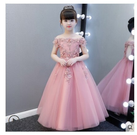 新品 子供ドレス ロングドレス 4色あり 演奏会 発表会 誕生日 七五三 ステージ 90~160サイズ選べる YLH150拍卖