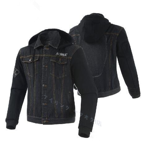 ☆新品オリジナルデザイン 男性用 バイク用 デニム パーカー レーシング パッド付 S~XXL サイズ選択可拍卖