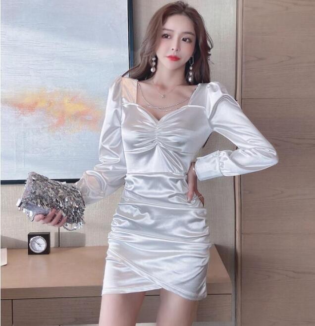 夏新作上質レディースワンピース 大人sexy OL通勤 二次会ドレス 美尻美胸美脚 着痩せ ミニ丈 ホワイト YWQ1599拍卖