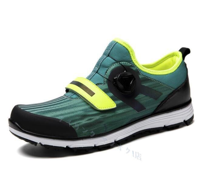 ☆新品ゴルフシューズ メンズ スポーツ靴 スニーカー 強いグリップ ソフトスパイク運動靴 グラデーション 防滑撥水 緑拍卖