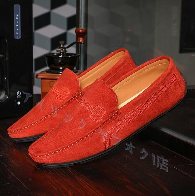 ☆新品デッキシューズ メンズスエード ドライビングシューズ スリッポン ローファーモカシン PUレザーシューズ紳士靴シューズ24~28.5cm拍卖