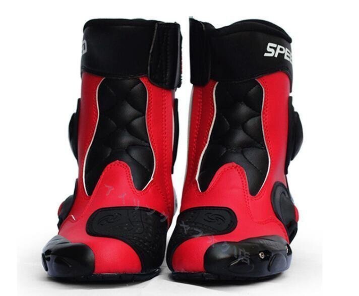 ☆新品PRO SPEED オートバイ レーシングブーツ バイク用ブーツ 靴 赤 サイズ40( 25-25.5cm) - 45(27.5-28cm)拍卖