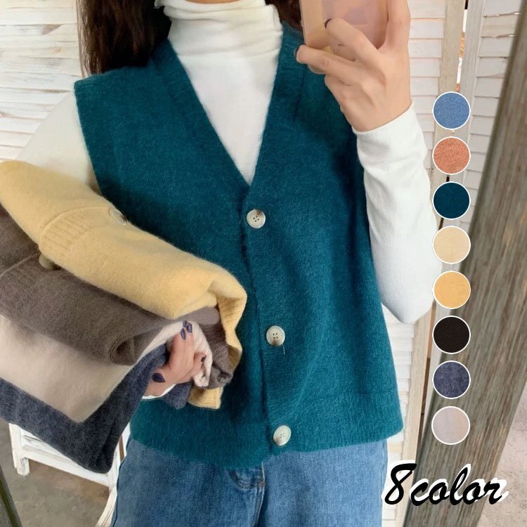 超美品ニットベスト レディース 40代 春秋冬 vネックセーター ニットベスト レディース 40代 春秋冬 ベストセーター 無地 ショット丈DJ1982拍卖