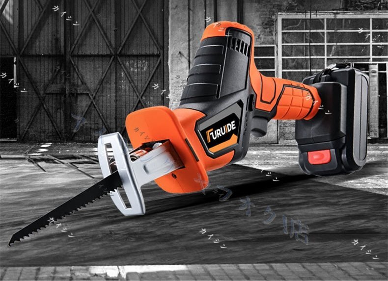 新品電気 レシプロソー セーバーソー 充電式マルチソー 万能ノコギリ 21Vリチウム電池 充電器付き 6枚の替刃付き 夜間作業可 LED投光器付き拍卖