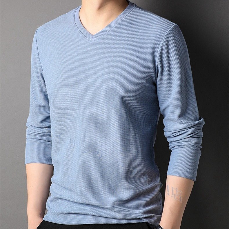 新品Tシャツ 長袖シャツ メンズ おしゃれ 夏 春 無地 ファッション シンプル 敬老の日 スポーツ 通勤 M~XXXL ブルー拍卖