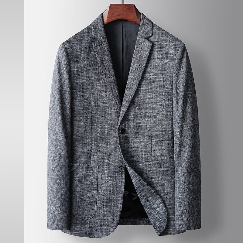 ☆新品 ビジネスジャケット テーラードジャケット スーツジャケット メンズ ブレザー 春秋服 カジュアル グレー XL拍卖