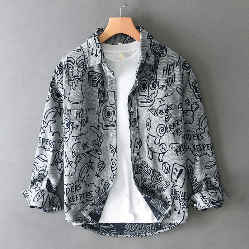 ☆新品 シャツジャケット 長袖シャツ シャツ 春 秋 冬 メンズ カジュアル ウエスタンシャツ トップス ブルー M拍卖