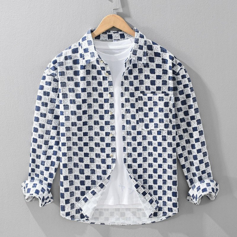 ☆新品 シャツジャケット 春秋 長袖シャツ メンズ ワークシャツ チェックシャツ ウエスタンシャツ コットン トップス 色B M拍卖