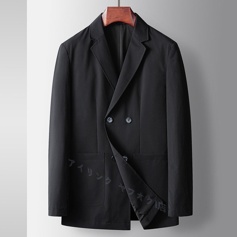 ☆新品 ダブルブレストシングルスーツ テーラードジャケット カジュアルスーツ メンズ ブレザー クロ 3XL選択拍卖