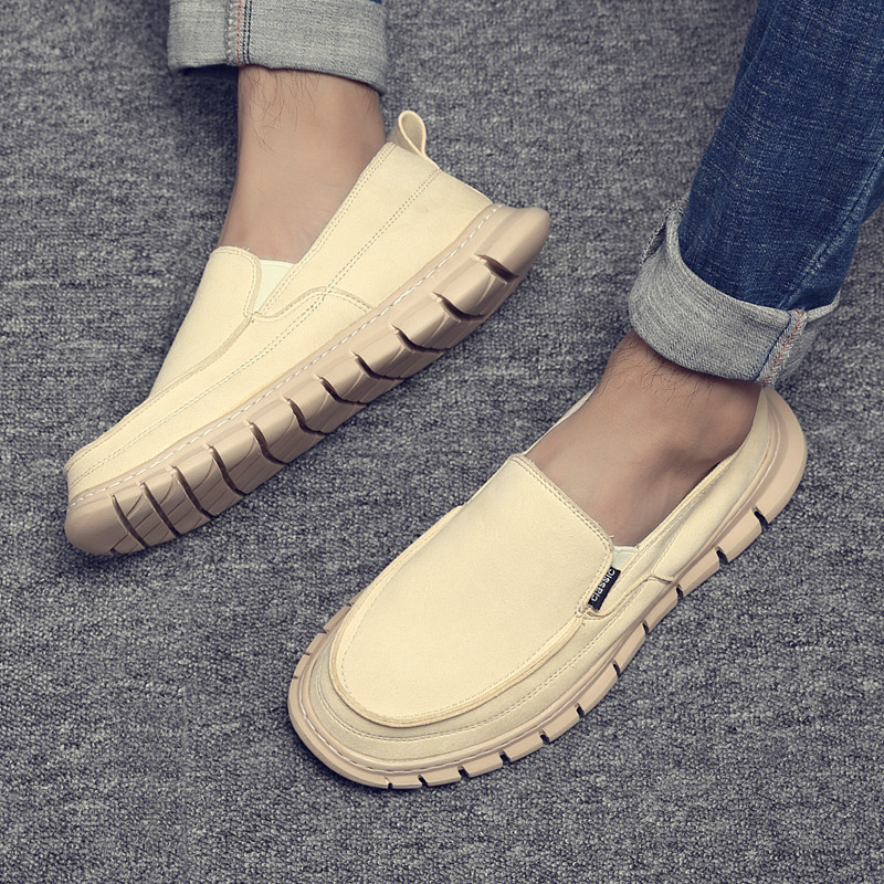 秋新品★ローファー軽量 軽い メンズ スリッポン スニーカー カジュアルシューズ 靴 ベージュ YLH133拍卖