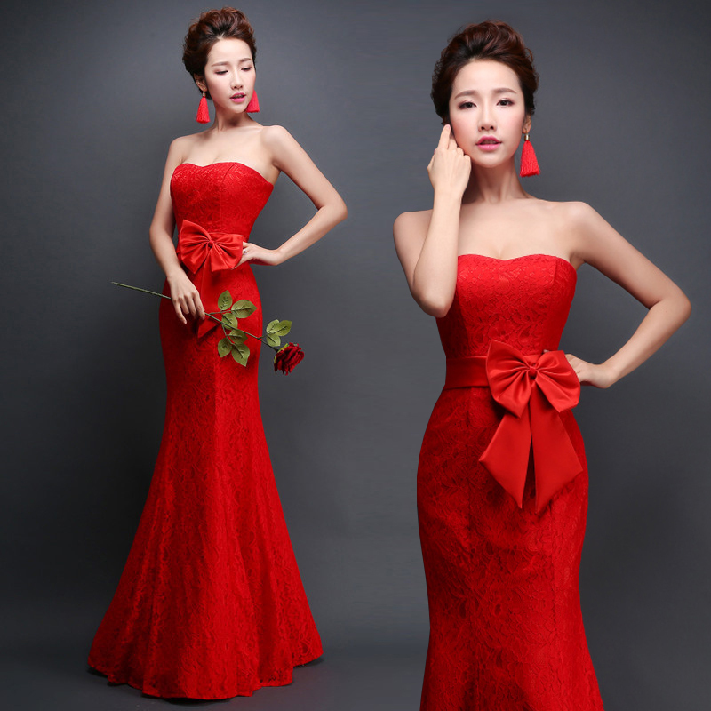 新品  カラードレス  ロングドレス  赤/紺/シャンパン色 3色あり  二次会  お色直し パーティ ステージ YWQ691拍卖