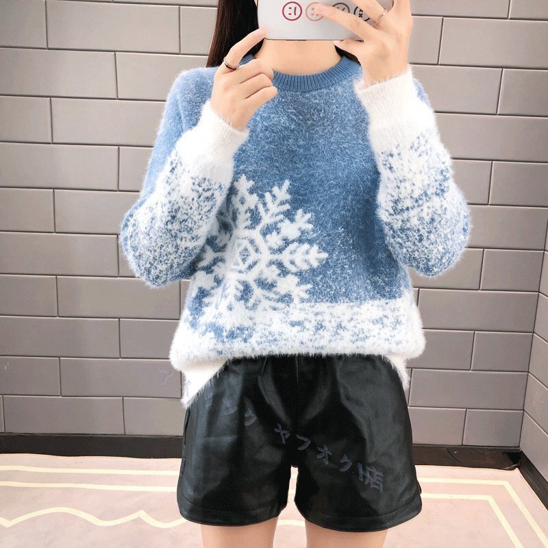 ☆新品Fサイズ 秋冬 オシャレ ラウンドネック 暖かい ニットセーター ふんわり袖 20304050代 着痩せ ニットトップス拍卖