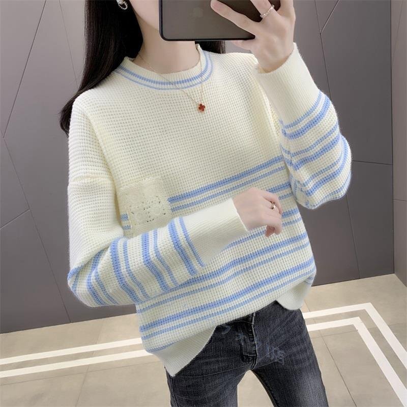 ☆新品Fサイズ 秋冬 オシャレ ラウンドネック 暖かい ニットセーター ふんわり袖 20304050代 着痩せ ニットトップス拍卖