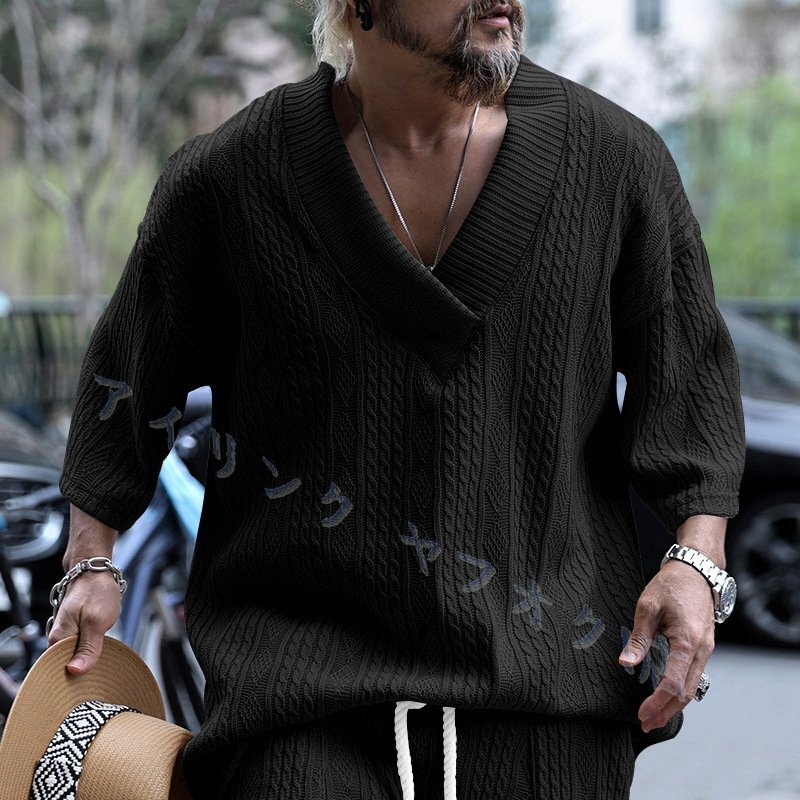 ☆新品ジャージ 上下セットアップ メンズ スウェット 無地 半袖 Tシャツ ハーフパンツ 部屋着 トレーナー ルームウェア 大きいサイズ 夏 黒拍卖