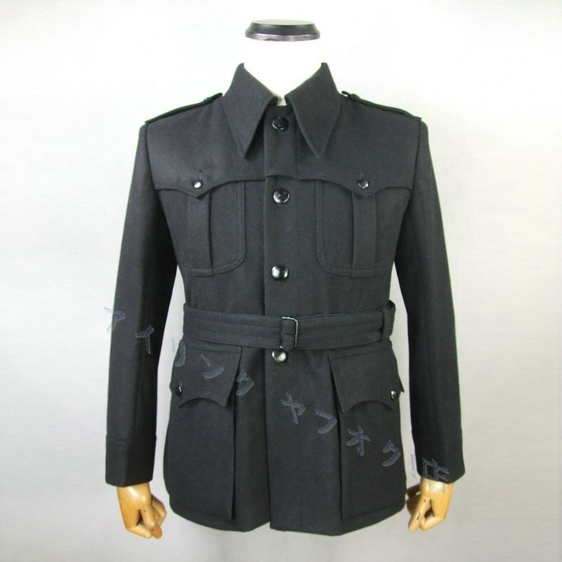 新品職人手作り ウール50% ラシャコート メンズ ダッフルコート シングルブレスト スリム フィット 黒 厚手 カジュアル ファッション XL拍卖