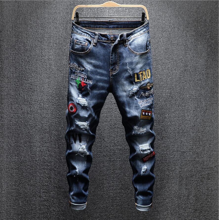 春新品メンズジーンズ デニムパンツ ロングパンツ ジーパン ボトムス ビンテージ加工 カジュアルYWQ1596拍卖