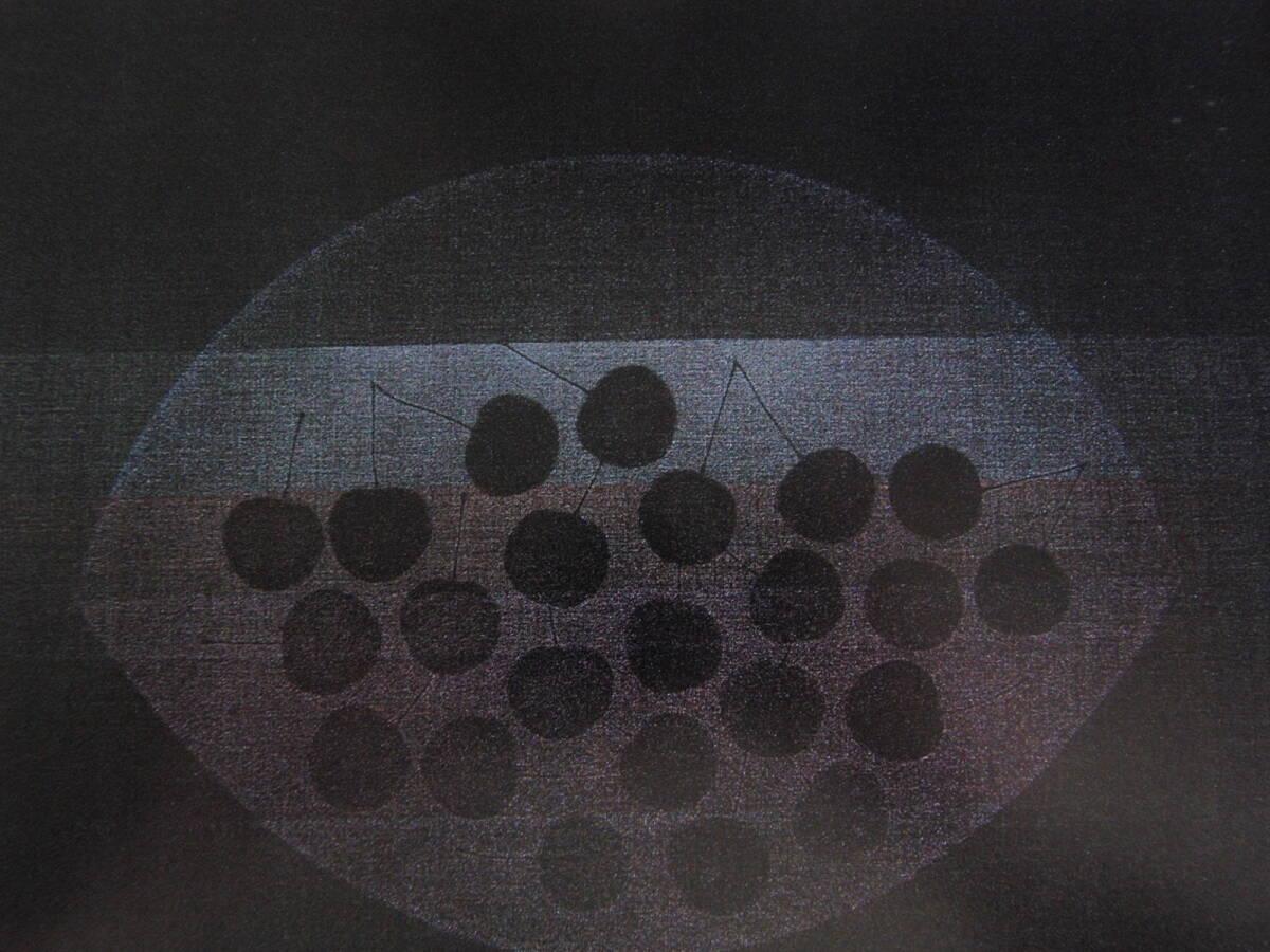 浜口陽三、黒いさくらんぼ、厳選、希少画集・額装画、人気作品、新品高級額 額装付、状態良好、濱口陽三拍卖