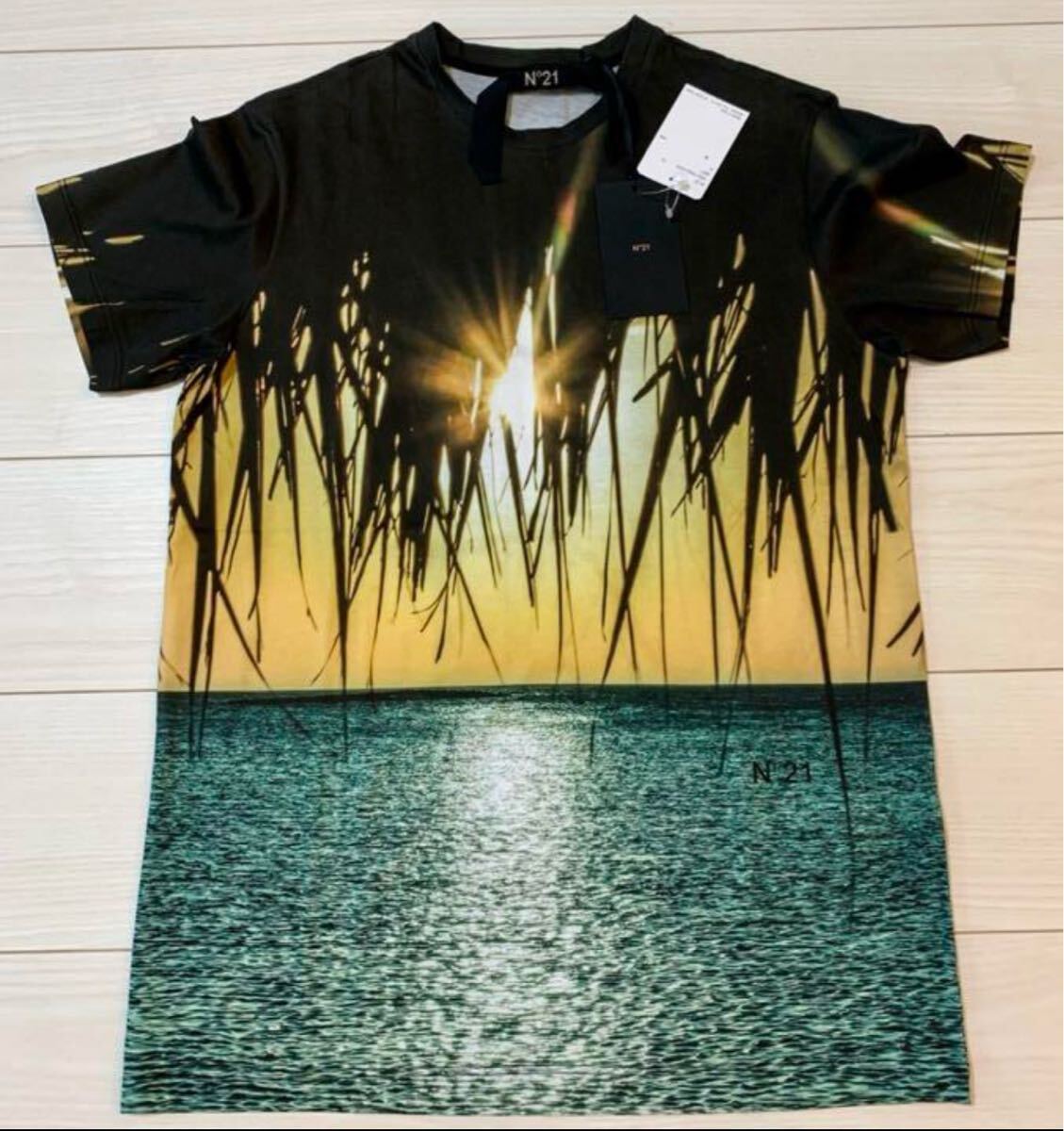 【ヌメロヴェントゥーノ 新品 未使用】メンズ 半袖Tシャツ 44 Sサイズ イタリア製 Tシャツ トップス セットアップ 銀座SIX ヌメロ N°21拍卖