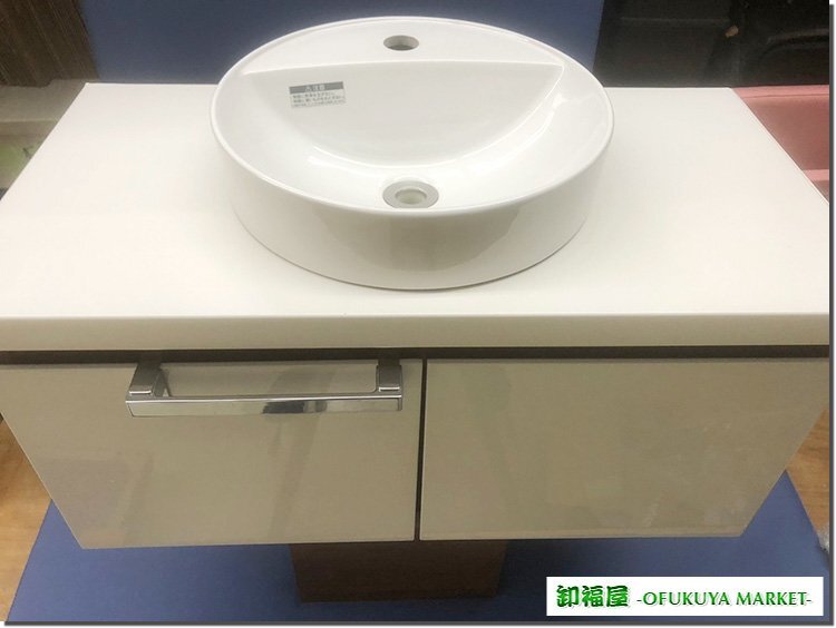 27084■ハウスメーカーオリジナル 洗面化粧台 手洗器 W775××H800 ※鏡なし■展示品/取り外し品/未使用品拍卖