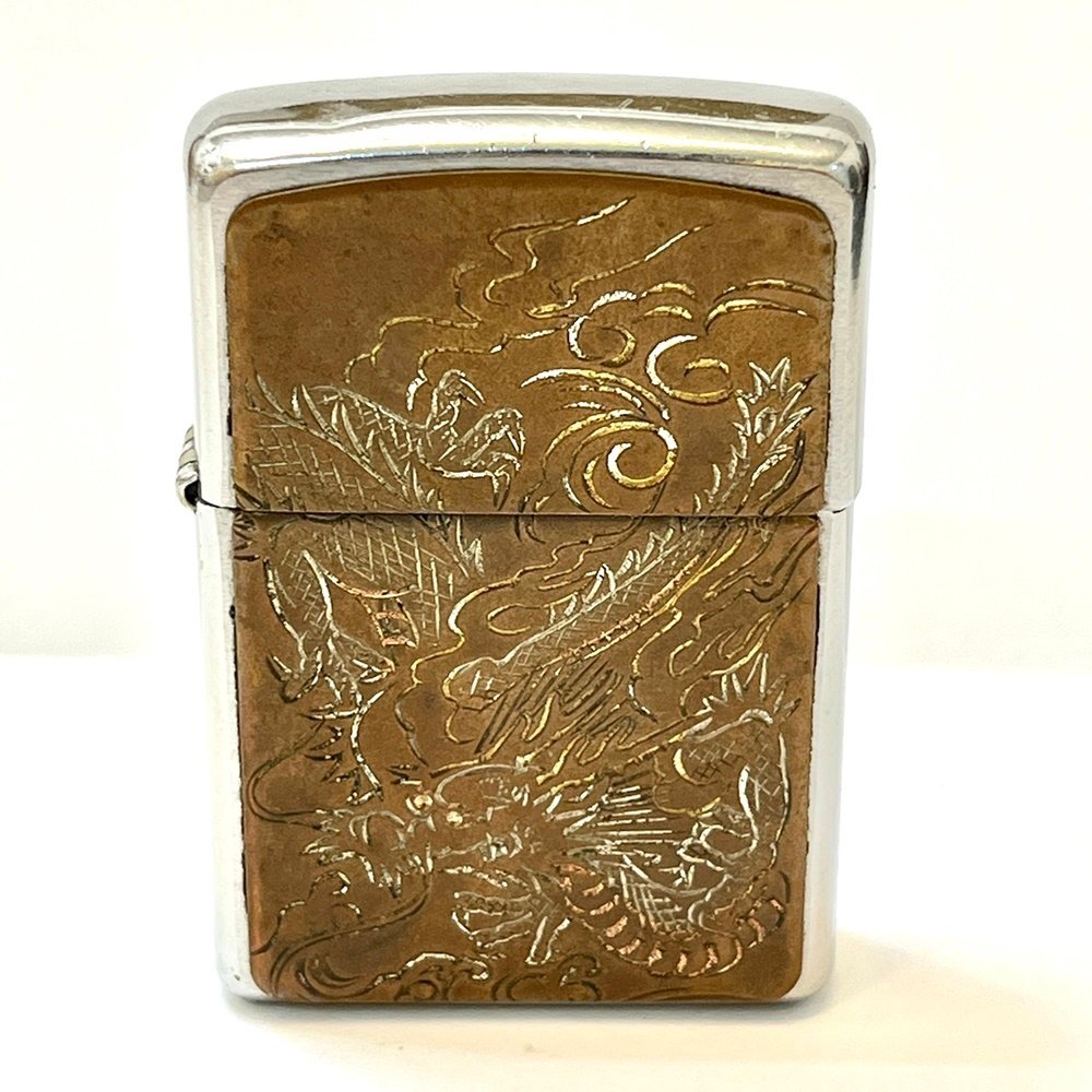 rm) Zippo ジッポ ライター 龍 モチーフ 刻印 I/12 火花のみ確認〇 中古 USED 喫煙グッズ コレクション拍卖