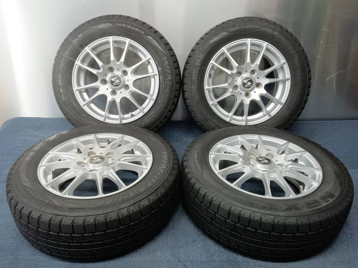 ★8-9分山★22年製★ NEXEN Win GUARD ice 195/65R15 社外ホイール 15×6J +52 5H-114.3 スタッドレス ノア・ヴォクシー等 G1000拍卖