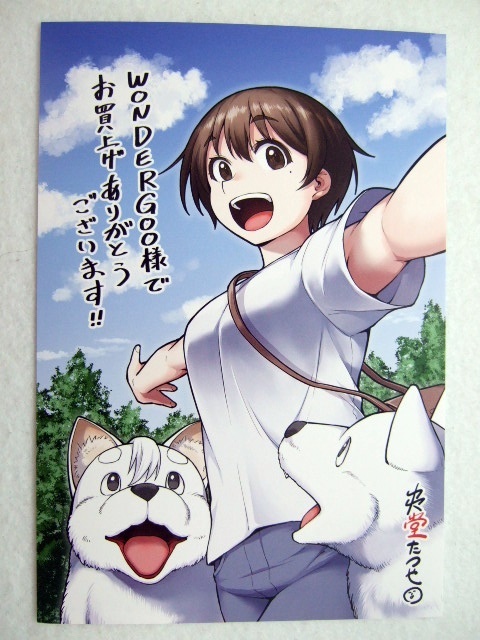 ワンダーグー 限定 山、買いました 1巻 ポストカード 241124 特典 WonderGOO 非売品 イラストカード イラストペーパー 炎堂たつや拍卖
