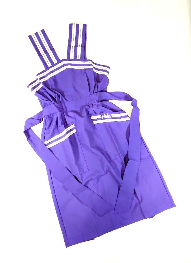 JAL 日本航空 CA 客室乗務員 7代目制服 エプロン Mサイズ ブルーパープル ヴィンテージ拍卖