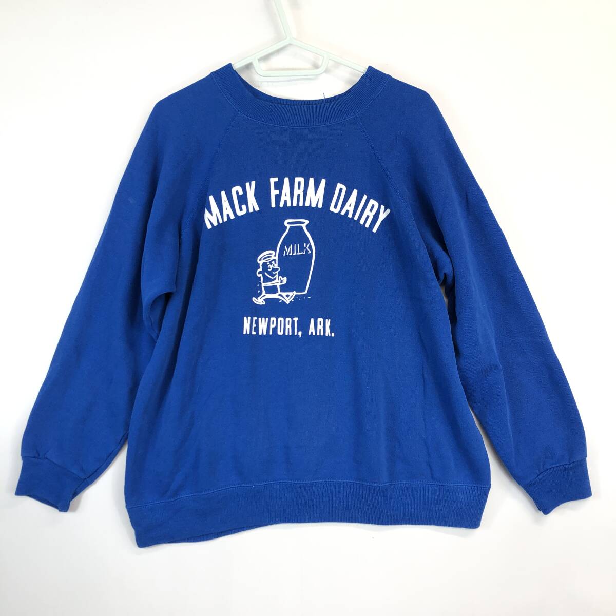 90s USA製 Hanes HerWay ヘインズ スウェット ラグラン ブルー Lサイズ レディース MILK拍卖