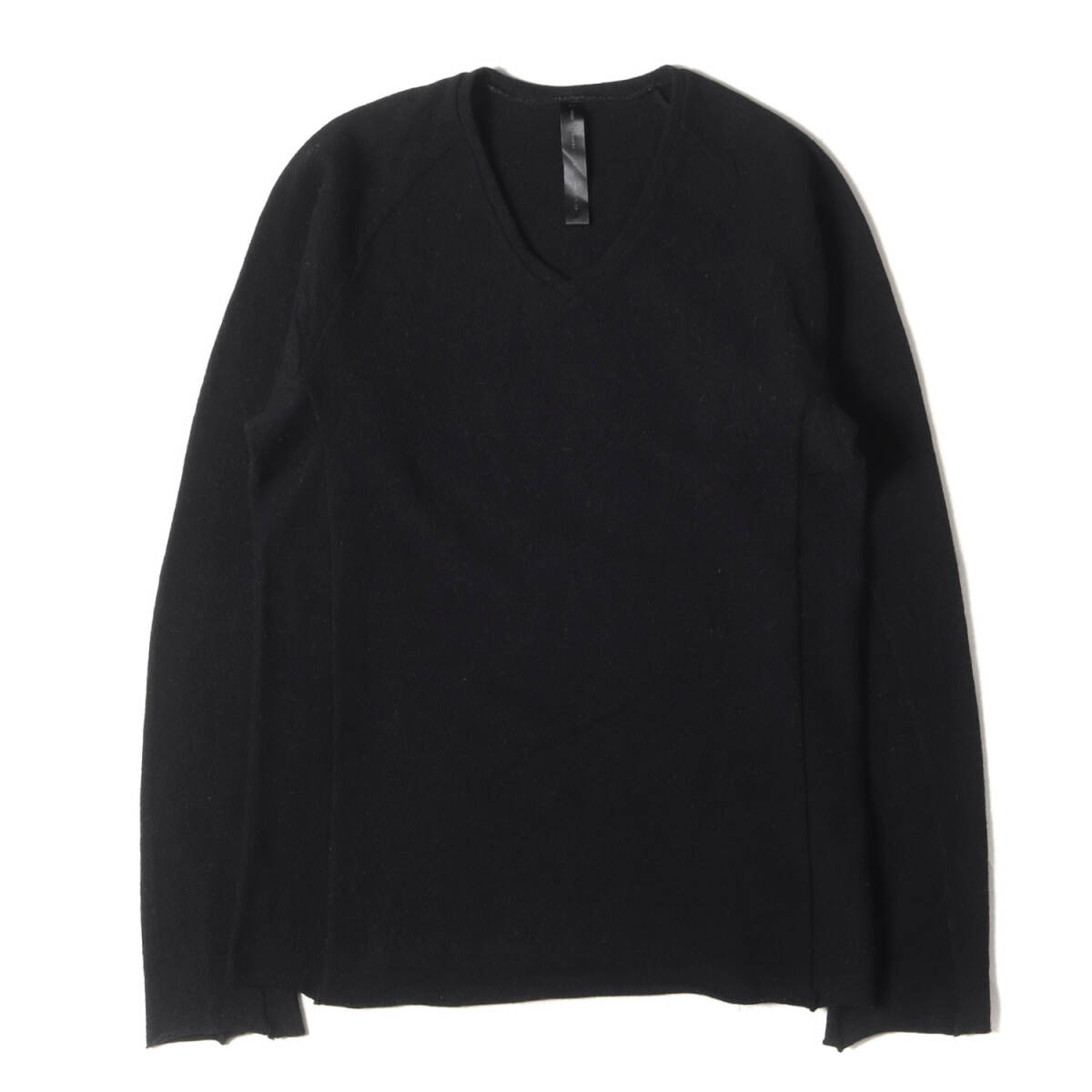 WJK ニット サイズ:S シャギー混 メリノ ウール Vネック ニット (6605 kw49e) ブラック 黒 日本製 トップス セーター拍卖