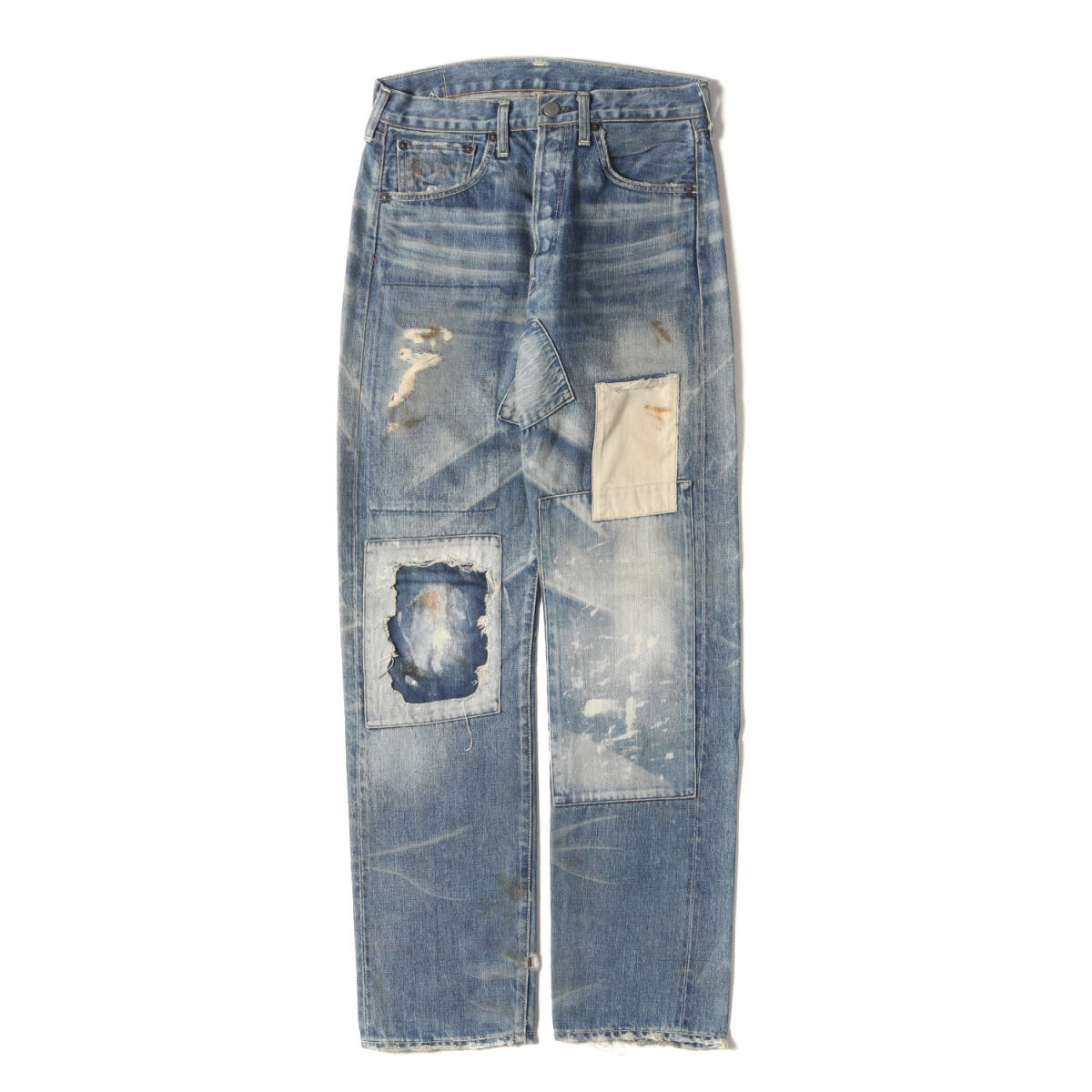 Levis / LVC パンツ サイズ:32 00s 青山100本限定 1966年復刻 501XX-501 BigE ダメージリペア加工 デニムパンツ (66501-0121 / 日本製)拍卖