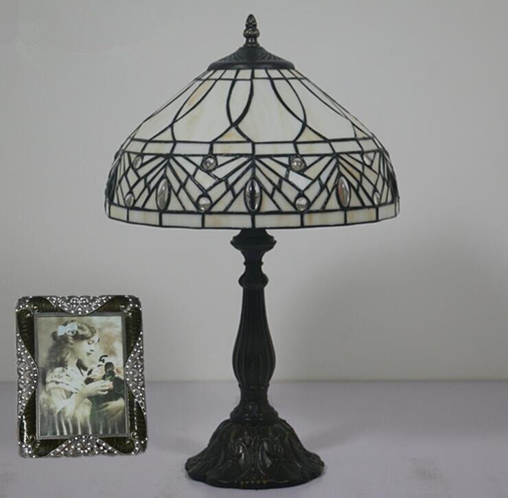 【ステンドランプ 卓上スタンドライト アンティーク 花柄】レトロな雰囲気がおしゃれ★ティファニー技法拍卖