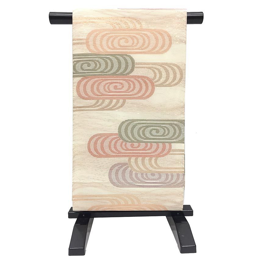 京やI351 正絹 三本絽 袋帯 夏袋帯 夏帯 西陣名門謹製 六通柄 観世水文様 金糸 フォーマル 単衣兼用 未使用 新品 新古品拍卖