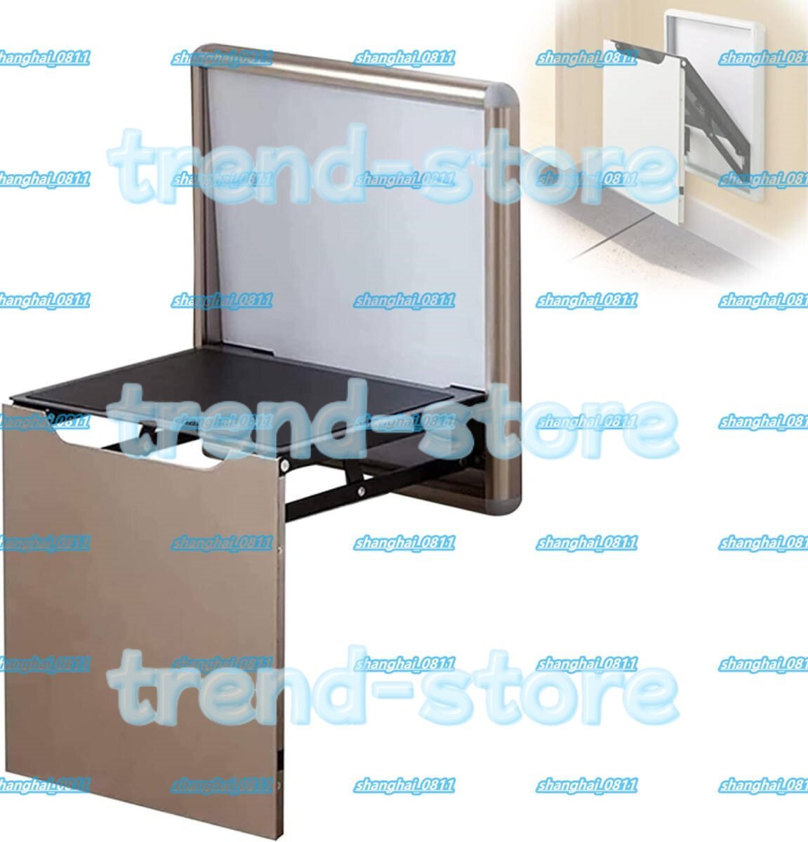 折りたたみ式の目に見えない靴交換シート、壁に取り付けられたアルミニウム合金の取り外し可能なシャワースツール、耐荷重300KG champagne拍卖