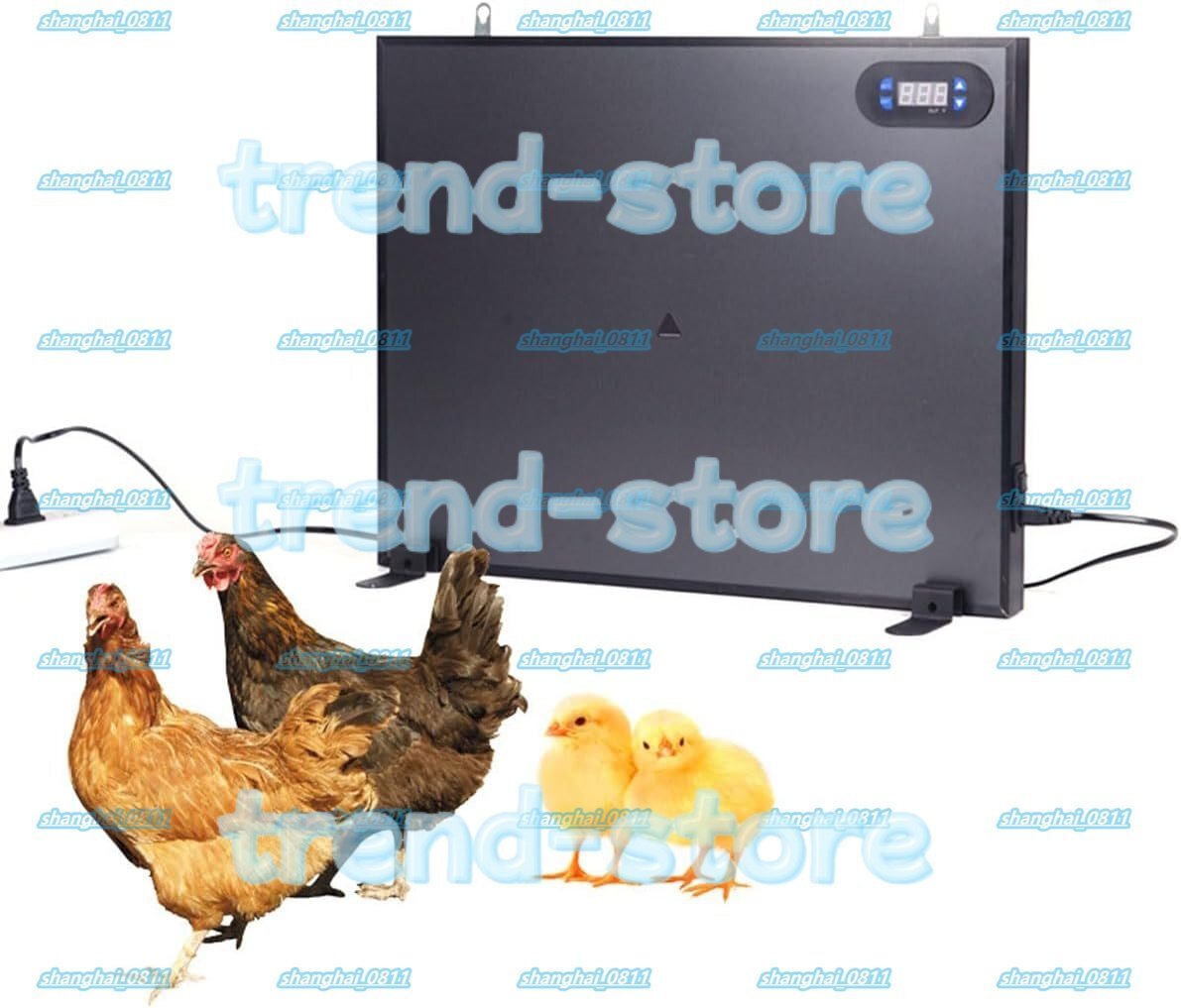 ポータブル鶏小屋ヒーター、デジタルディスプレイ付き200W両面孵化ヒーター、温度調節可能な育雛器、過熱保護、サーモスタット、ひよこ、猫拍卖