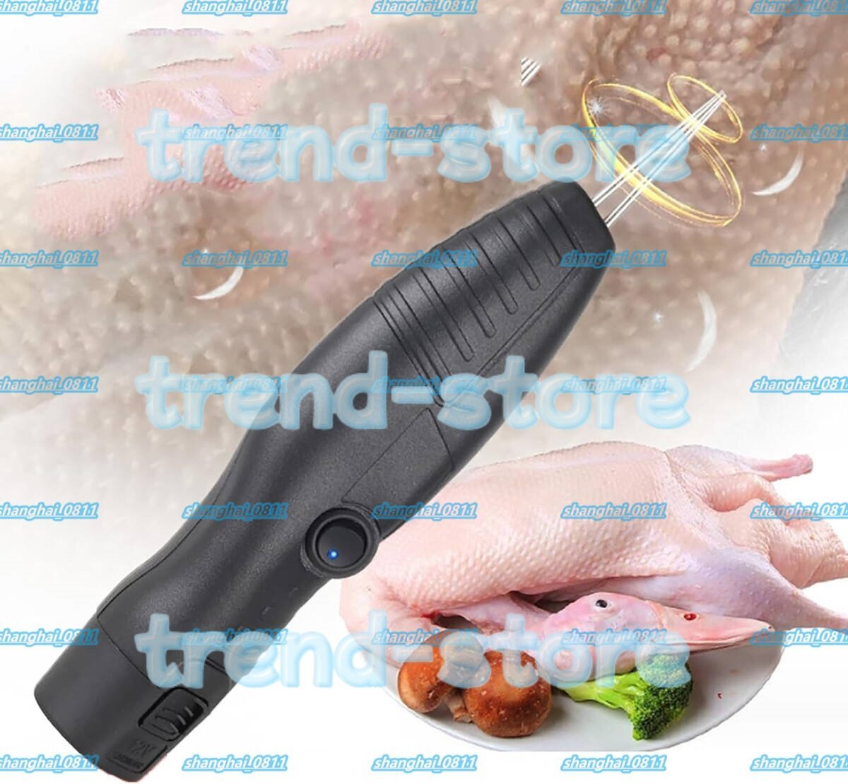 電気家禽の羽抜き機 鶏の羽抜き機 デュアルモーター設計、高速9500 rpm、高速脱毛、ウズラ、ハト、鶏、アヒル、ガチョウ用拍卖