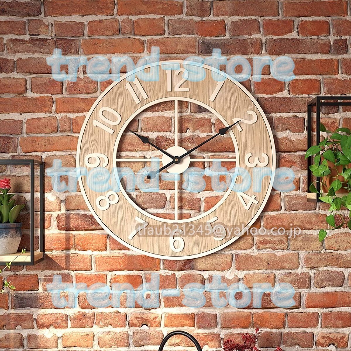 掛け時計 60cm 工業スタイル おしゃれ 壁掛け時計 レトロ金属 円形 連続秒針 アンティーク ウォールクロック インテリア 時計 北欧拍卖