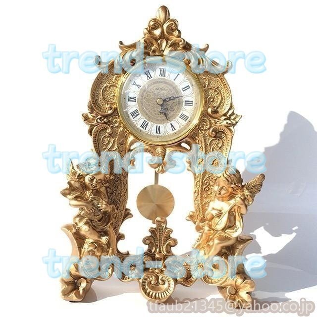 置時計 天使 エンジェル フレア フルールデリス バロック調 装飾 ロココ調 ゴールド アンティーク インテリア拍卖