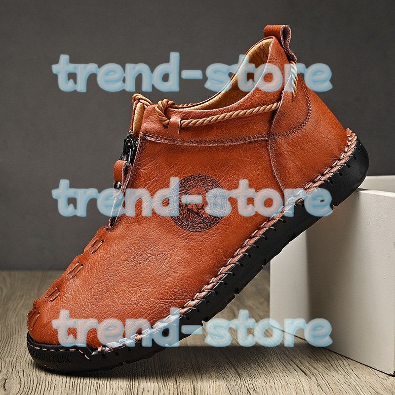 マーティンブーツ スリッポン スニーカー ドライビングシューズ ショートブーツ 新品 メンズ 春秋靴 カジュアル ブラウン 24.5cm~28.5cm拍卖