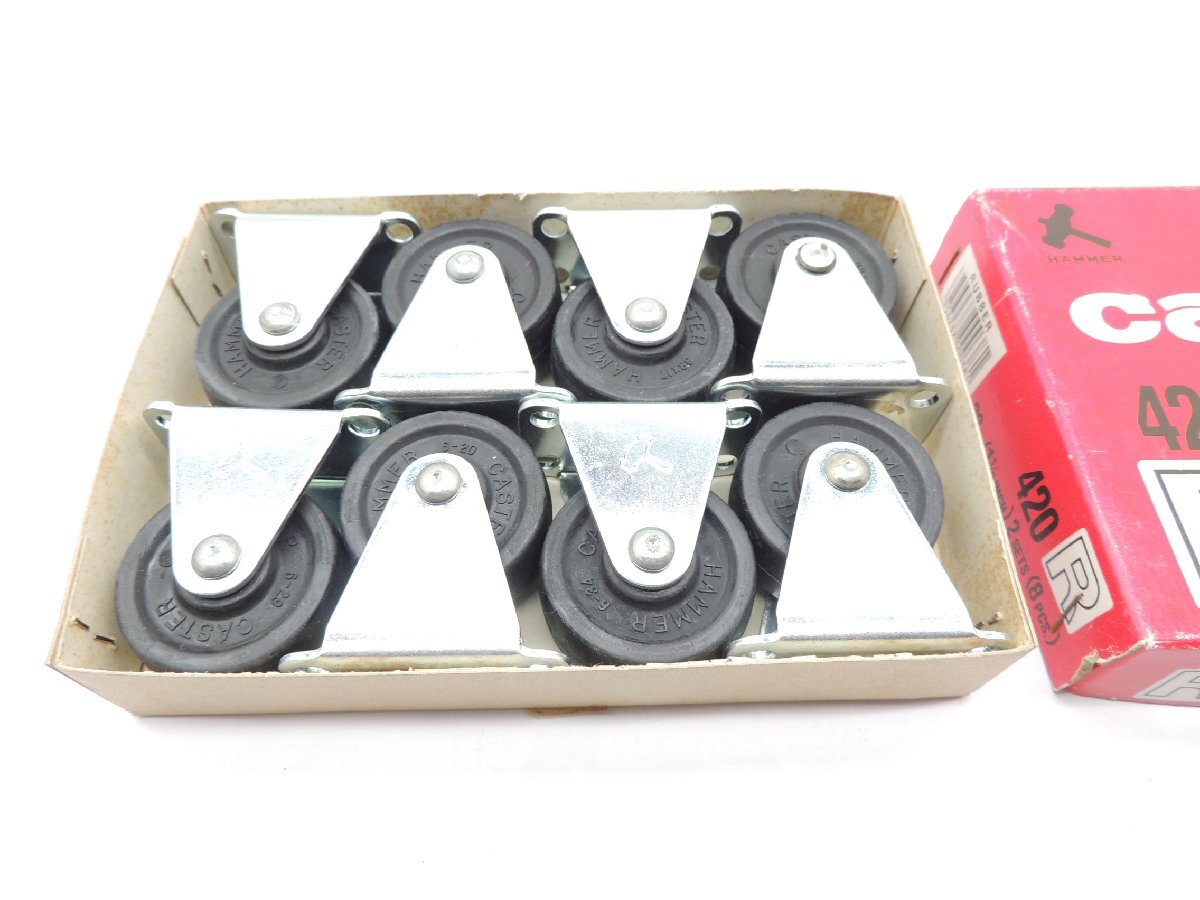 ハンマーキャスターキャスター固定ゴム車38ミリ 420R-R38 8個セット JAN 4956237000381 Hammer Caster 台車拍卖