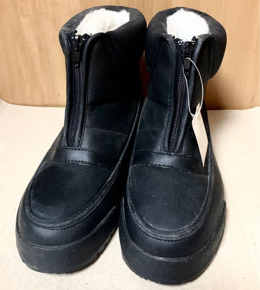 匿名配送 新品未使用 内ボアジップアップ防寒スノーブーツ 26.0 ブラック 黒 秋冬拍卖