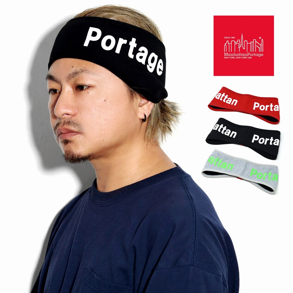 ヘアバンド ヘッドバンド マンハッタンポーテージ ジャージ フリース Manhattan Potage ブランド ヘアバン 赤 レッド 拍卖