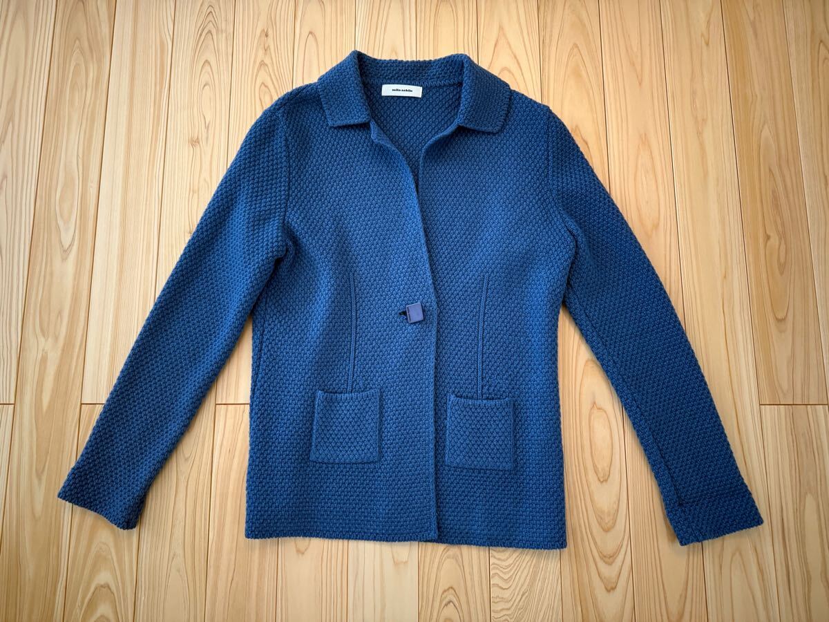 mila schon ミラショーン レディース ジャケット ニット カーディガン 長袖 アウター ブルー 40 アルパカ シルク 拍卖