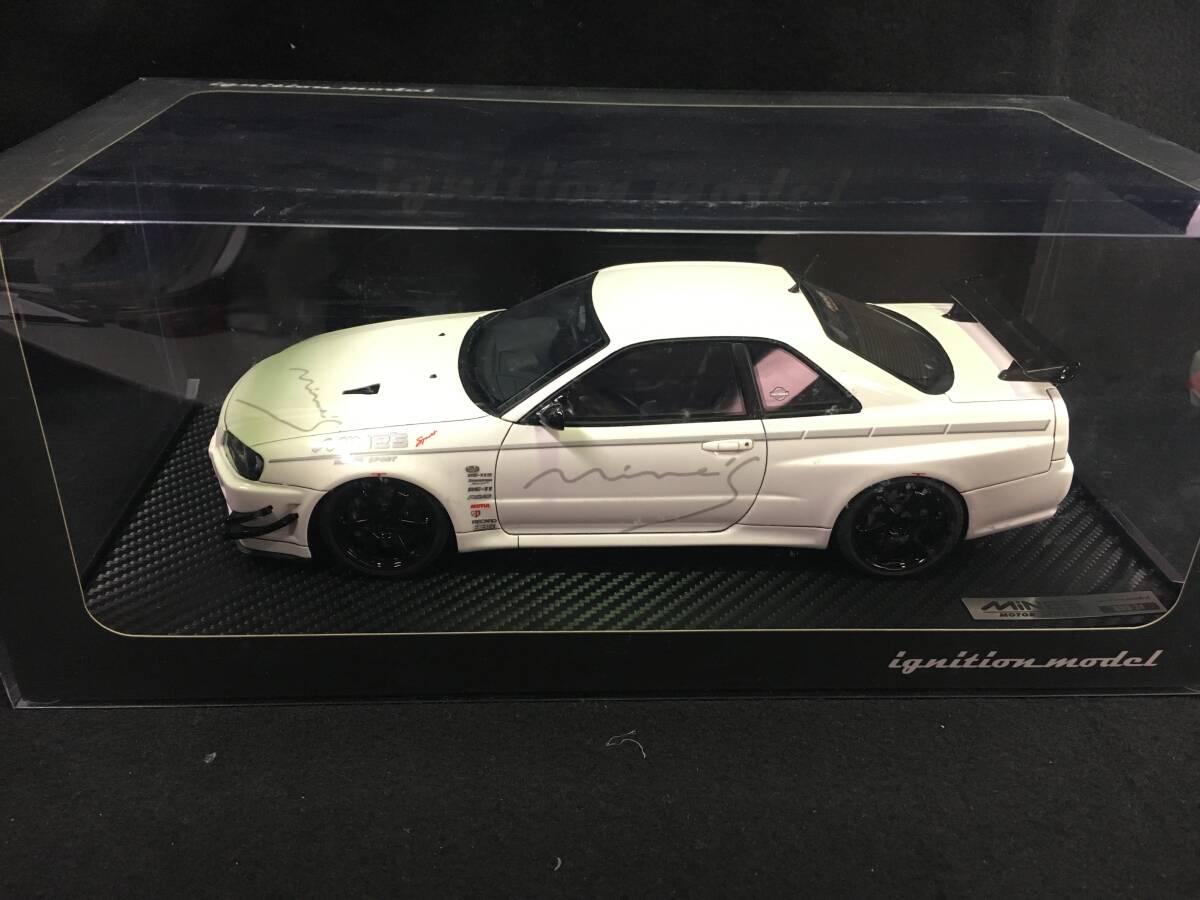 ●再々値下げ●レア●2015年モデル●イグニッションモデル●1/18 ニッサン スカイライン GT-R Mine`s R34 ホワイト ig0348 日産 マインズ 拍卖