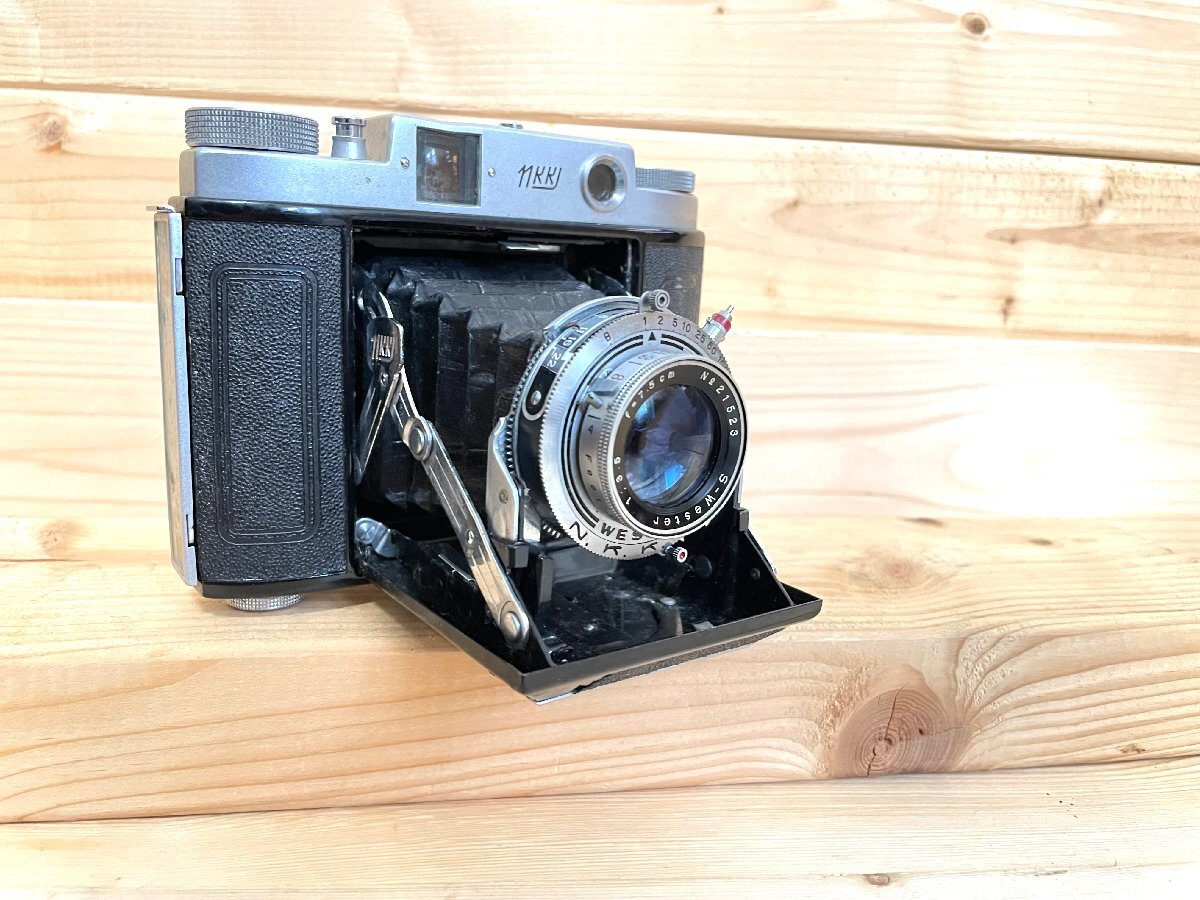 ■ 西田光学 NKK wester chrome-six ウェスター シックス 蛇腹カメラ f=7.5cm 1:3.5 ケース付き ★拍卖