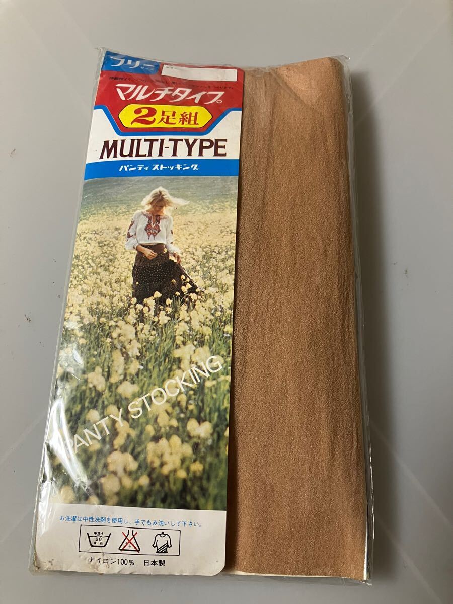マルチタイプ パンティストッキング 2足組 multi type panty stocking パンスト 昭和 レトロ 日本製 フリーサイズ 古い 昔 ナイロン100%拍卖