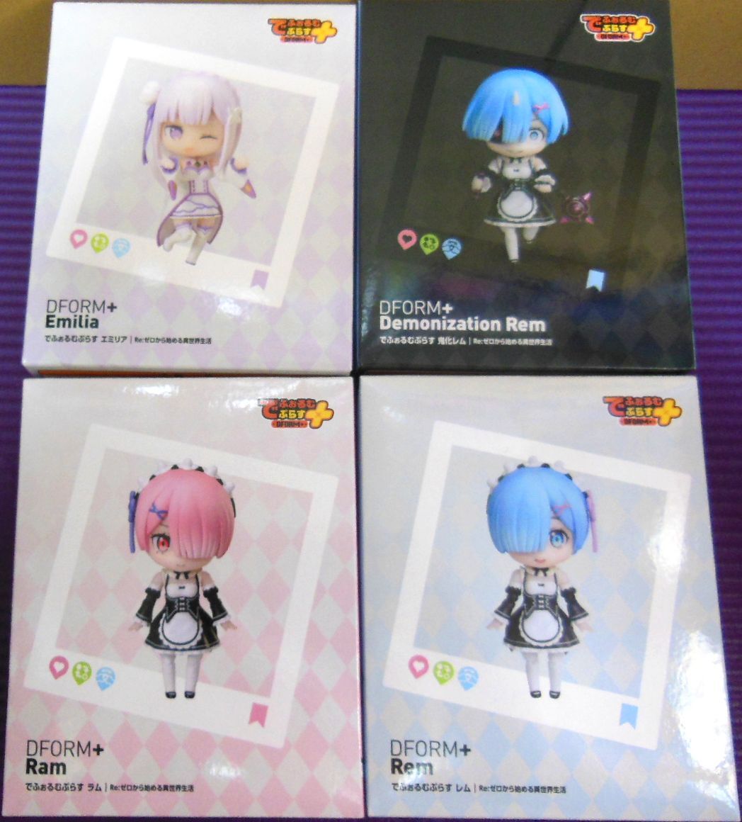 Re:ゼロから始める異世界生活(リゼロ) エルココ でふぉるむぷらす フィギュア エミリア レム ラム 鬼化レム拍卖
